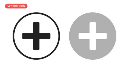 Fototapeta premium Vector graphic illustration of plus sign icons in circle shapes