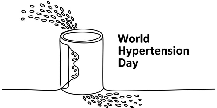 A symbolic line art illustration representing blood vessel constriction for world hypertension day Vector, illustration