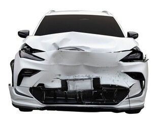 Front damaged car isolated PNG severe collision crash accident vehicle insurance claim concept © memorystockphoto