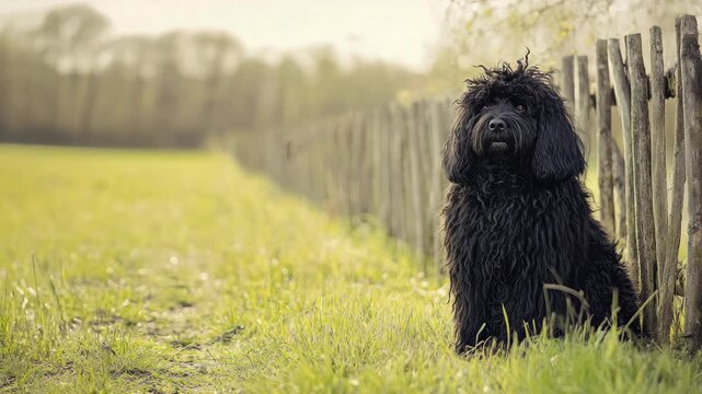 Petit Dachshund sur le pas de ferme
