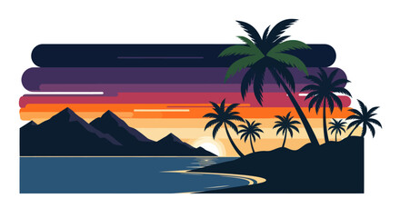 Obraz premium Palm trees on a tropical beach.