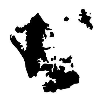 Auckland New Zealand map silhouette vector illustration