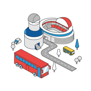 Red Double Decker City Bus.