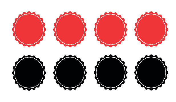 Title eight bottle caps four red and four black arranged in a grid pattern