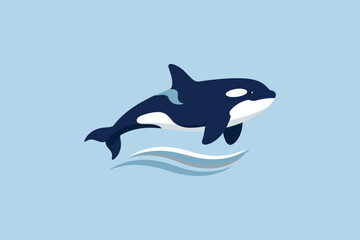 Naklejka premium Orca in professional flat vector style, corporate illustration style