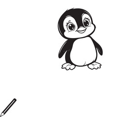 Obraz premium Wild peguin, illustration, vector on a white background.