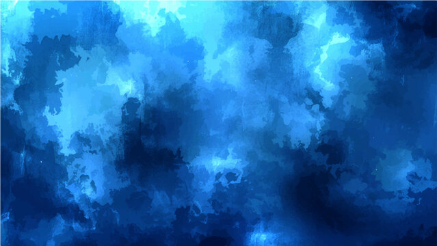 Vector Deep blue sky with radiant bright clouds evoke feelings of dream and vastness with dramatic stormy weather 
