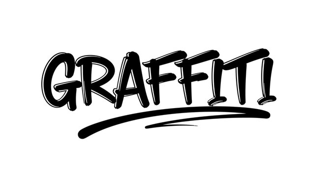 Graffiti Art Word Text, Urban Street Art Style, Black and White
