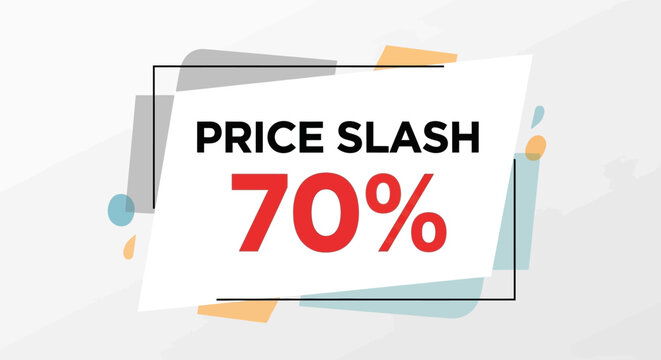 Price Slash 70% Off Sale Banner - Discount Promotion Graphic