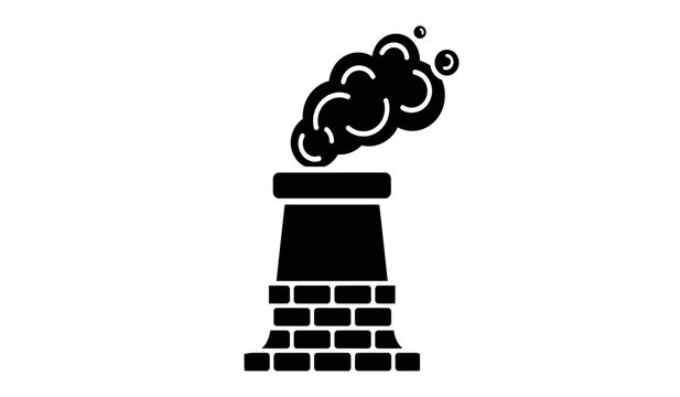 Industrial smoke stack icon a black and white representation of pollution and industry