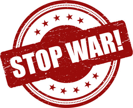 Stop war stamp label vector, Warning stop war stamp design