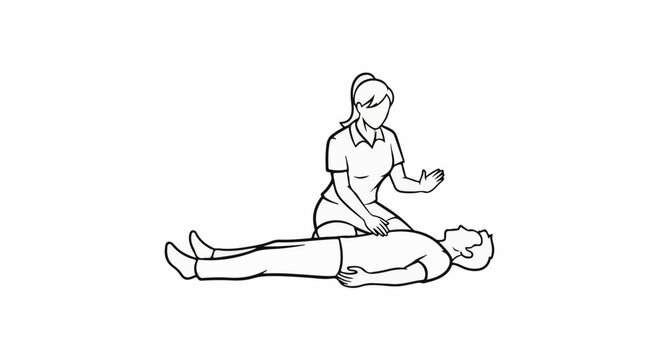 Medical professional performing chest compressions on a prone person