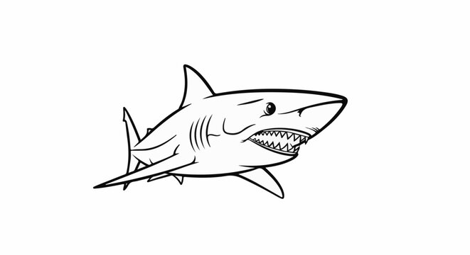 Fierce shark with sharp teeth and side fins