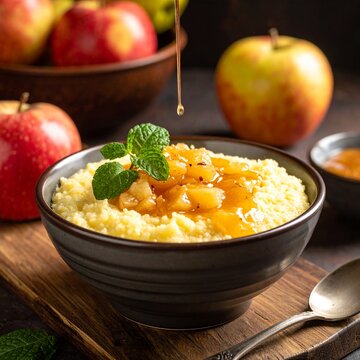 Grie&szlig;brei mit Apfelmus