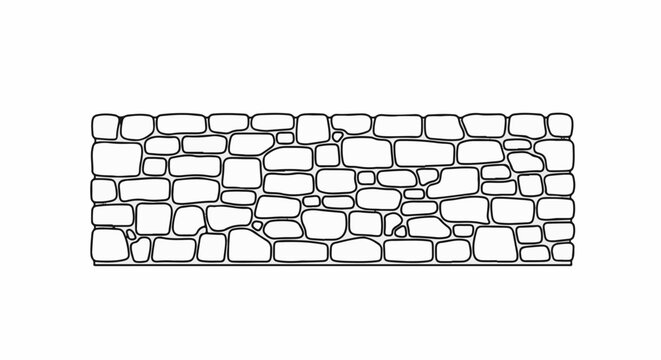 Stylized illustration of an irregular stone wall with thick black outlines