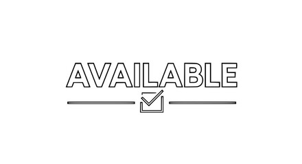 Obraz premium Available sign vector, clean availability label isolated on transparent background for marketing and business use