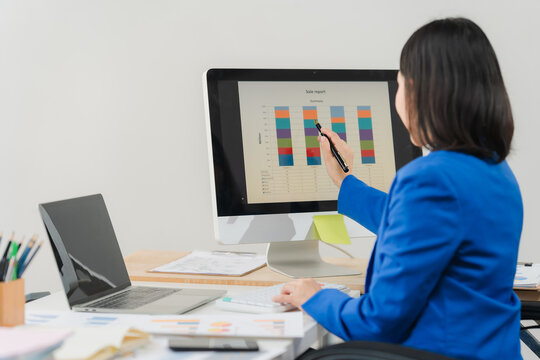 Administrator business man financial inspector and secretary making report calculating balance. Internal Revenue Service checking document. Audit concept