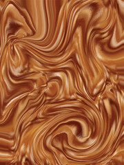 Naklejka premium Abstract brown swirl marble background with fluid wave pattern in glossy digital texture style. Ideal for packaging, book cover, luxury branding, and modern backdrop design.