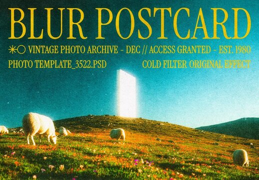 Blur Cold Postcard Effect Mockup