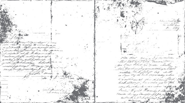 Aged distressed paper with faded handwritten script and ink splatters vintage grunge 1