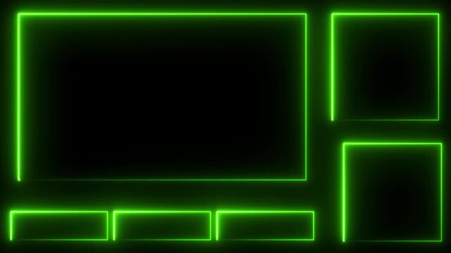 Intermission Stream Overlay Animated, Neon Sign looping facecam and chat,  HUD viewfinder.4K video