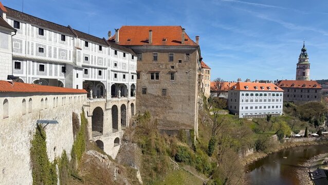 Panorama of Cesky Krumlov in spring
