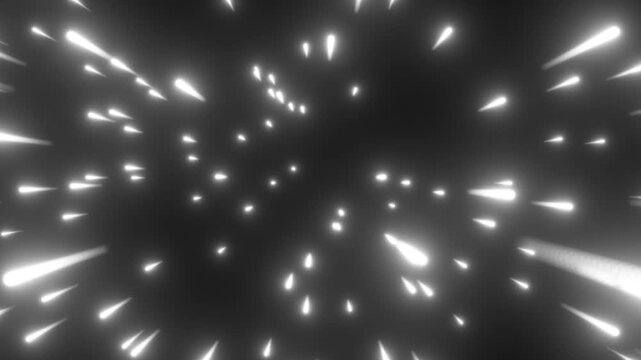 Glowing starlight speed animation isolated on black background