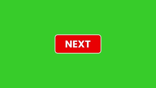Click on Next button with computer mouse animation isolated on green background