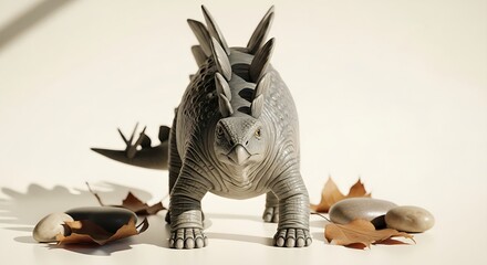 Fototapeta premium Artisan Dinosaur Sculpture Symmetrical Orthographic Craft Composition