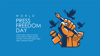 Obraz premium world press freedom day background template