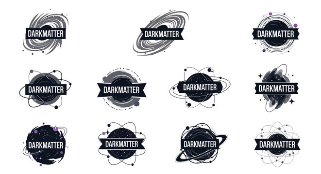 Dark Matter Abstract Cosmic Science Icons Collection.
