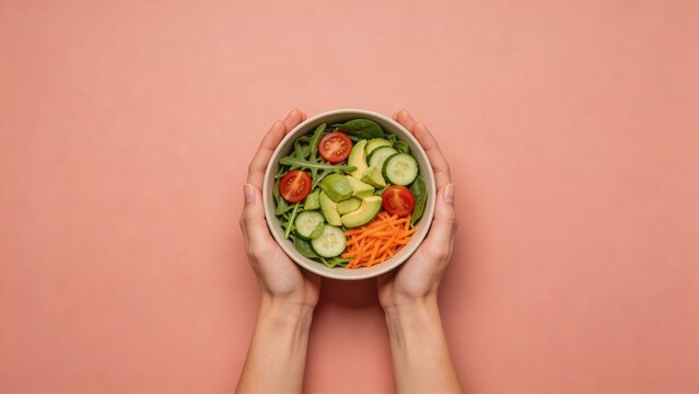A person presents a bowl of mixed vegetables, highlighting the importance of nutrition in a visually appealing way.