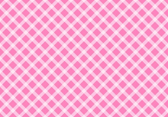 Fototapeta premium Pink and white diagonal gingham checkered pattern background