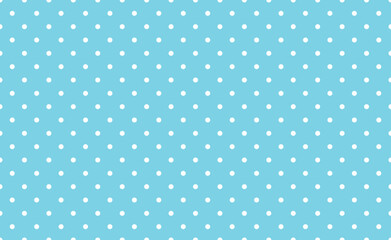 Seamless white polka dot pattern on light blue background © Hasan_Sumon