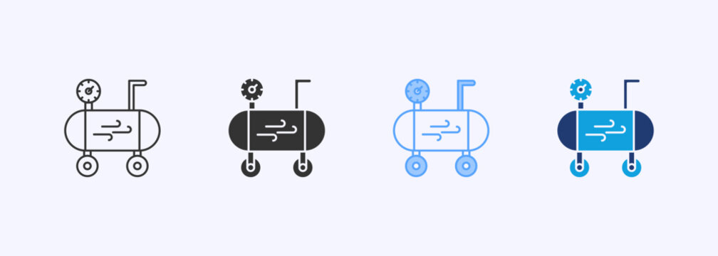 Pneumatics Icon Set Multistyle Various Collection Element For Design