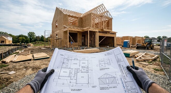 Property insurance risk assessment house construction blueprint layout
