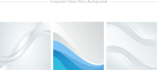 Fototapeta premium Corporate Clean Wave Background Professional Fluid Gradient Abstract Texture Set