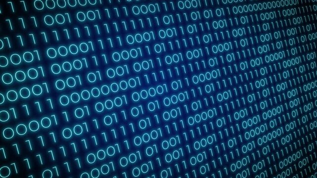 Blue Binary Code Digital Data Background
