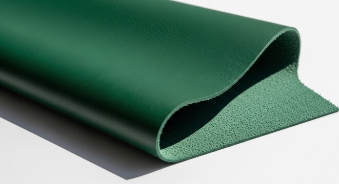 A roll of green foam sheeting on a white background
