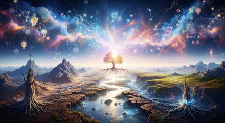 Fantasy landscape tree