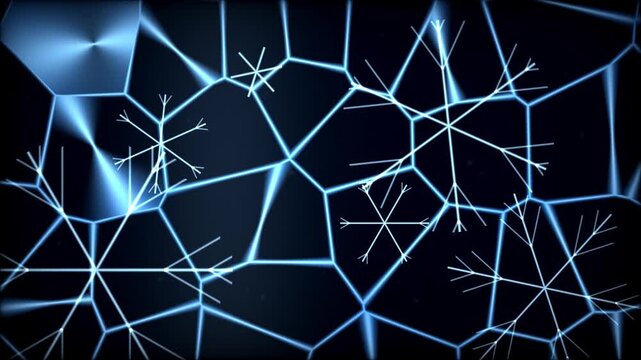 Frozen ice cracks blue crystal surface cold winter texture abstract fracture background animation