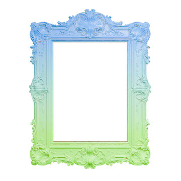 decorative ornate border photo frame, on transparent background