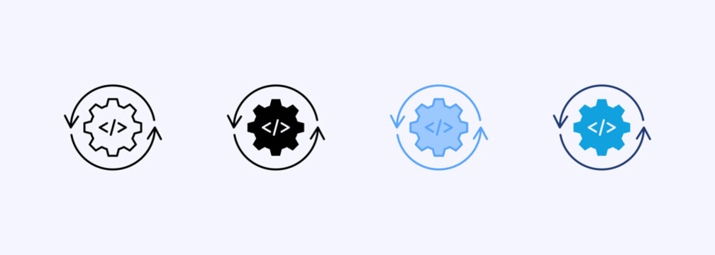 Programming Icon Set Multistyle Various Collection Element For Design