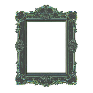 decorative ornate border photo frame, on transparent background