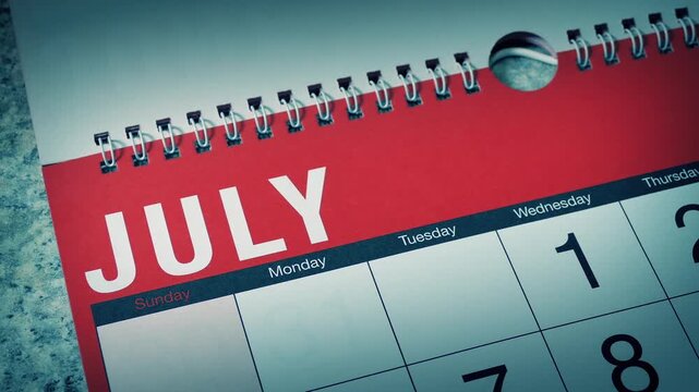 Months On Calendar Flipped Quickly Looping Shot