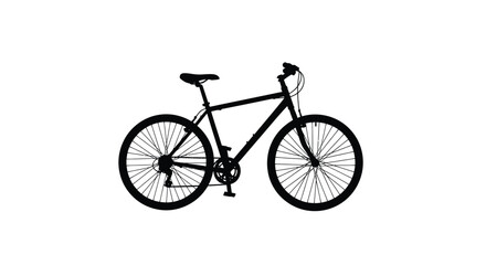 Fototapeta premium Black silhouette of a mountain bike with visible details sporty design silhouette