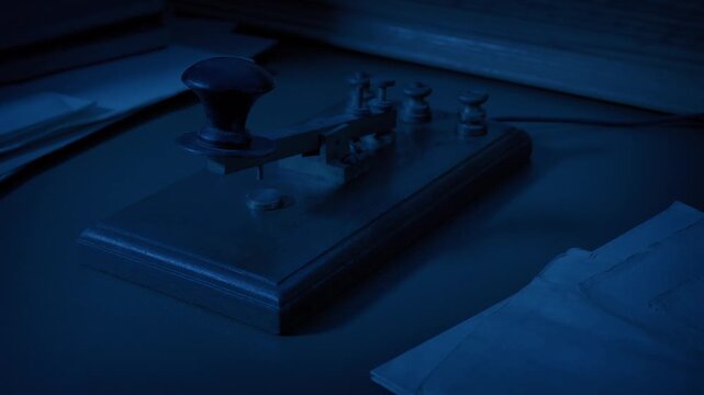 Morse Code Tapper In Dark Office