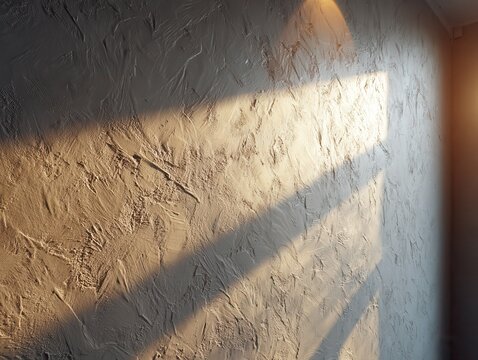 textured plaster wall finish with natural sunlight