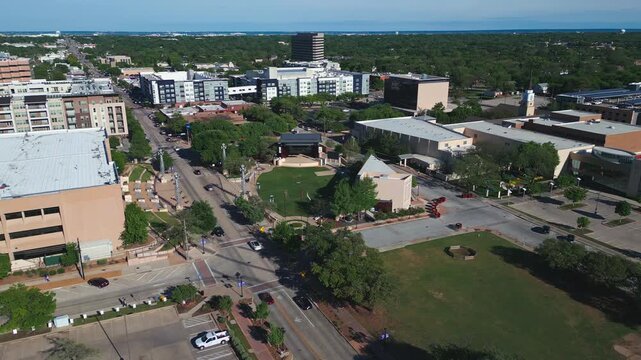Aerial Orbit of Downtown Arlington, Texas