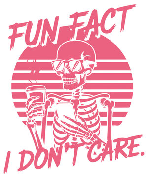 Skeleton Holding Coffee Cup &ndash; Minimal Funny Skull Design